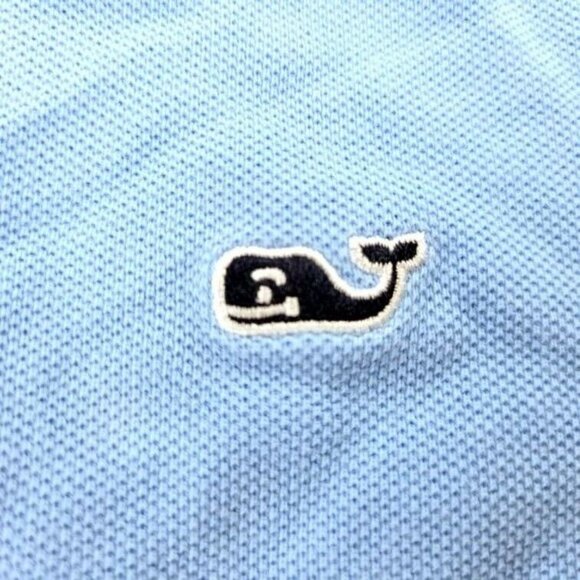 Vineyard Vines Mens Polo Shirt M Blue Collared Short Sleeve Embroidered Whale - Picture 3 of 5